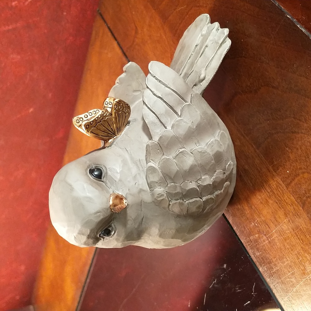 Carson Faux Carved Wood Dove w/Butterfly "I am so GRATEFUL for your FRIENDSHIP"